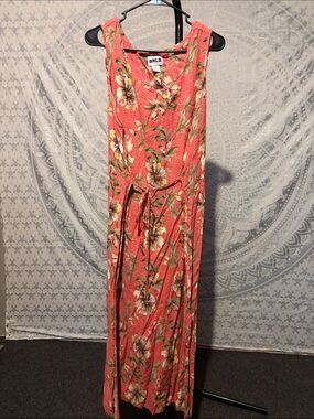 Coral Floral Maxi Dress